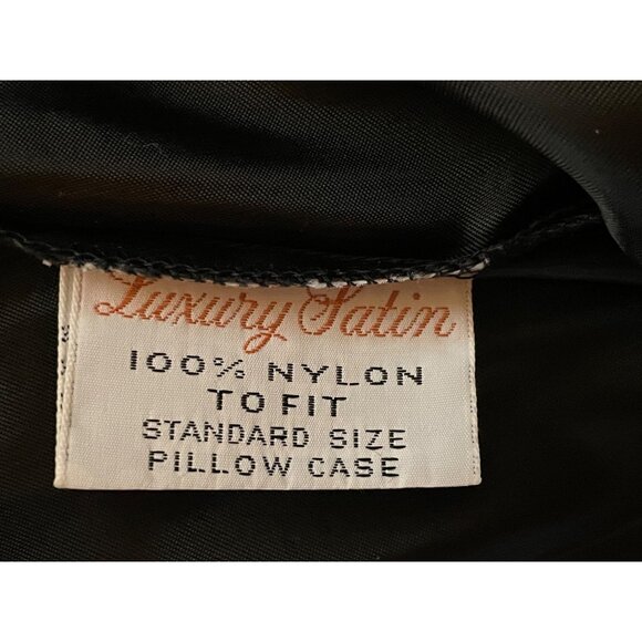 Vintage Luxury Linens Pillowcases Set of 2 Standard Size Used Black Luxury Satin - Picture 10 of 15